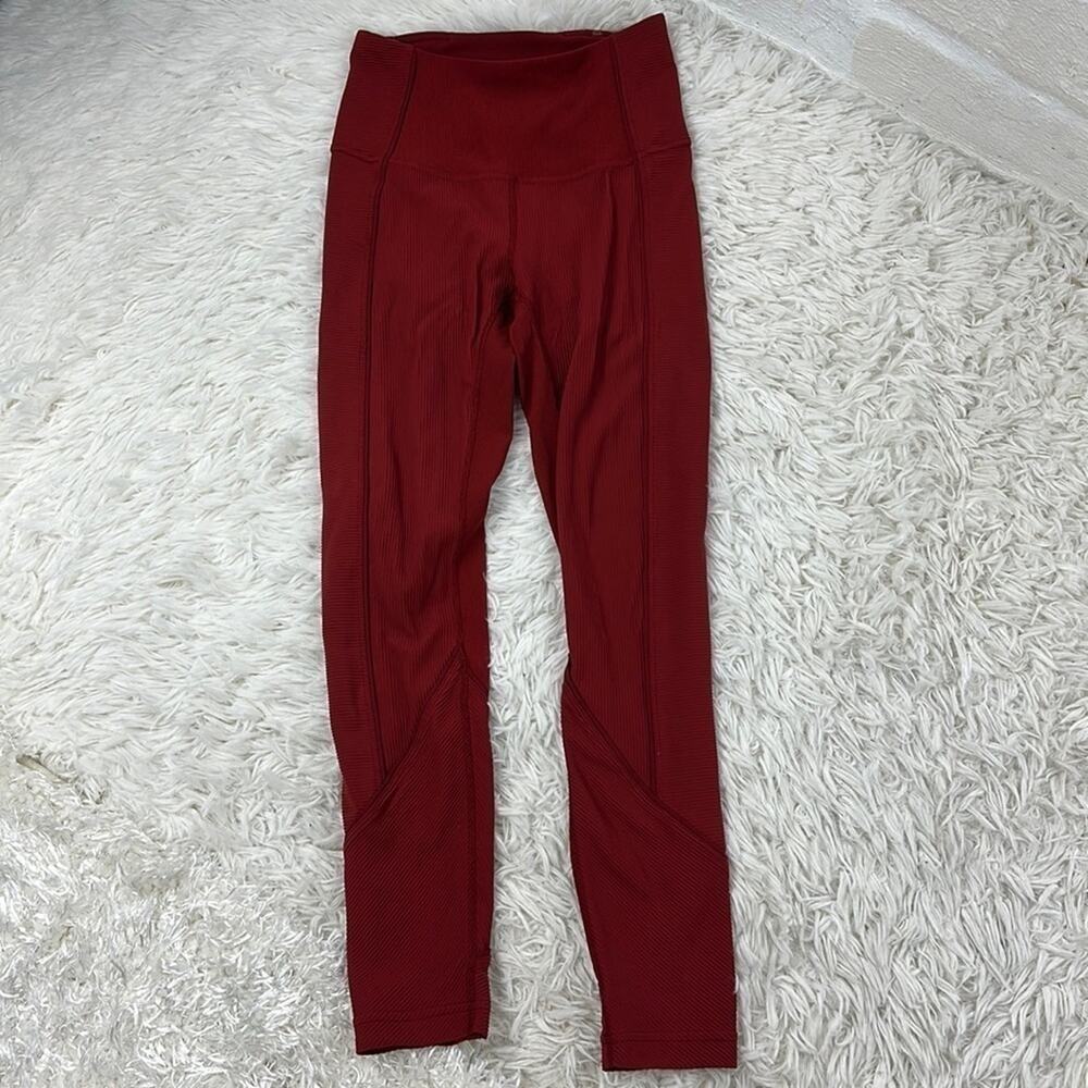 Lululemon Daily Lineup 7/8 Tight *25" Dark Sport Red